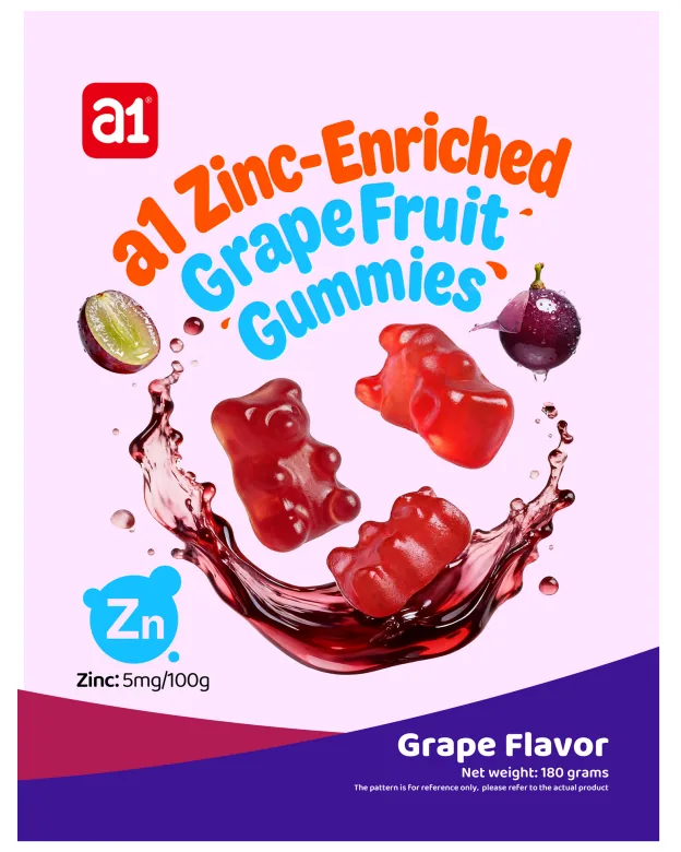 a1 Gummies aux Fruits Raisin, Enrichis en Zinc