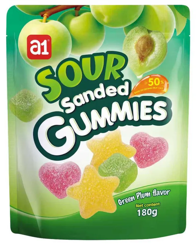 Gummy Acide Enrobée de Sucre (Prune Verte)