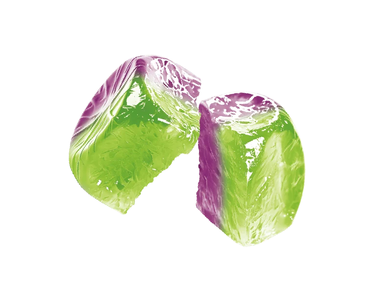 Gummy 4D Croustillante Bicolore (Raisin + Ananas) detail