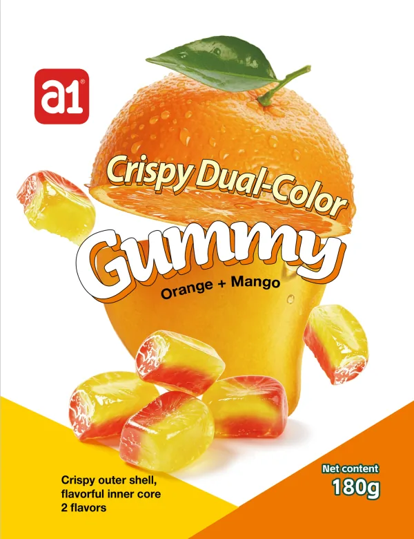 Gummy 4D Croustillante Bicolore (Orange + Mangue)