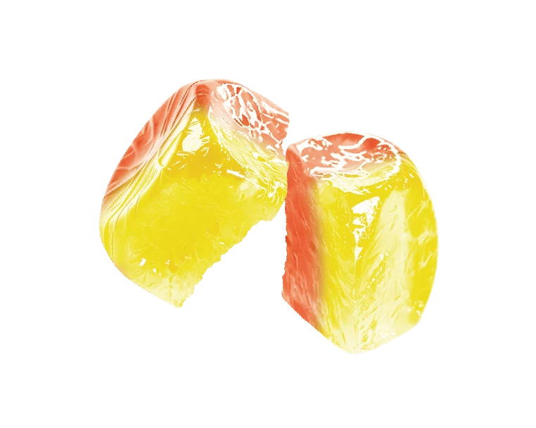Gummy 4D Croustillante Bicolore (Orange + Mangue) detail