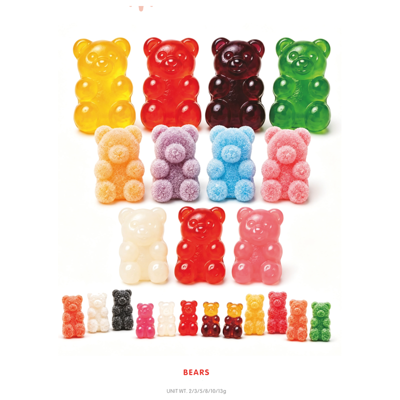 Bonbon Gummy Oursons, Tailles Mixtes