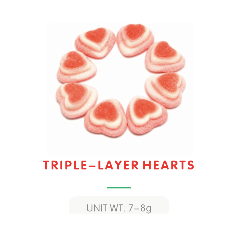 Bonbon Gummy Cœur Triple Couche