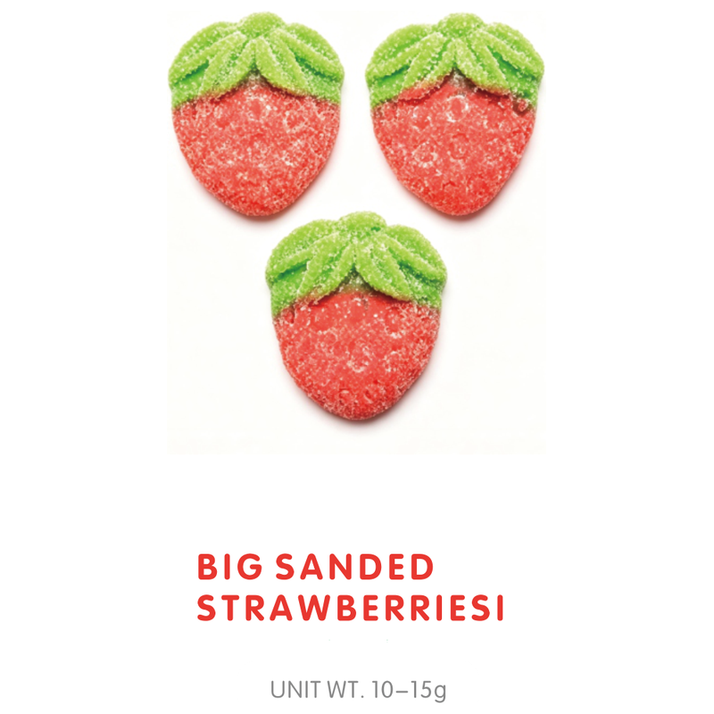 Bonbon Gummy Grand Fraise Enrobé de Sucre