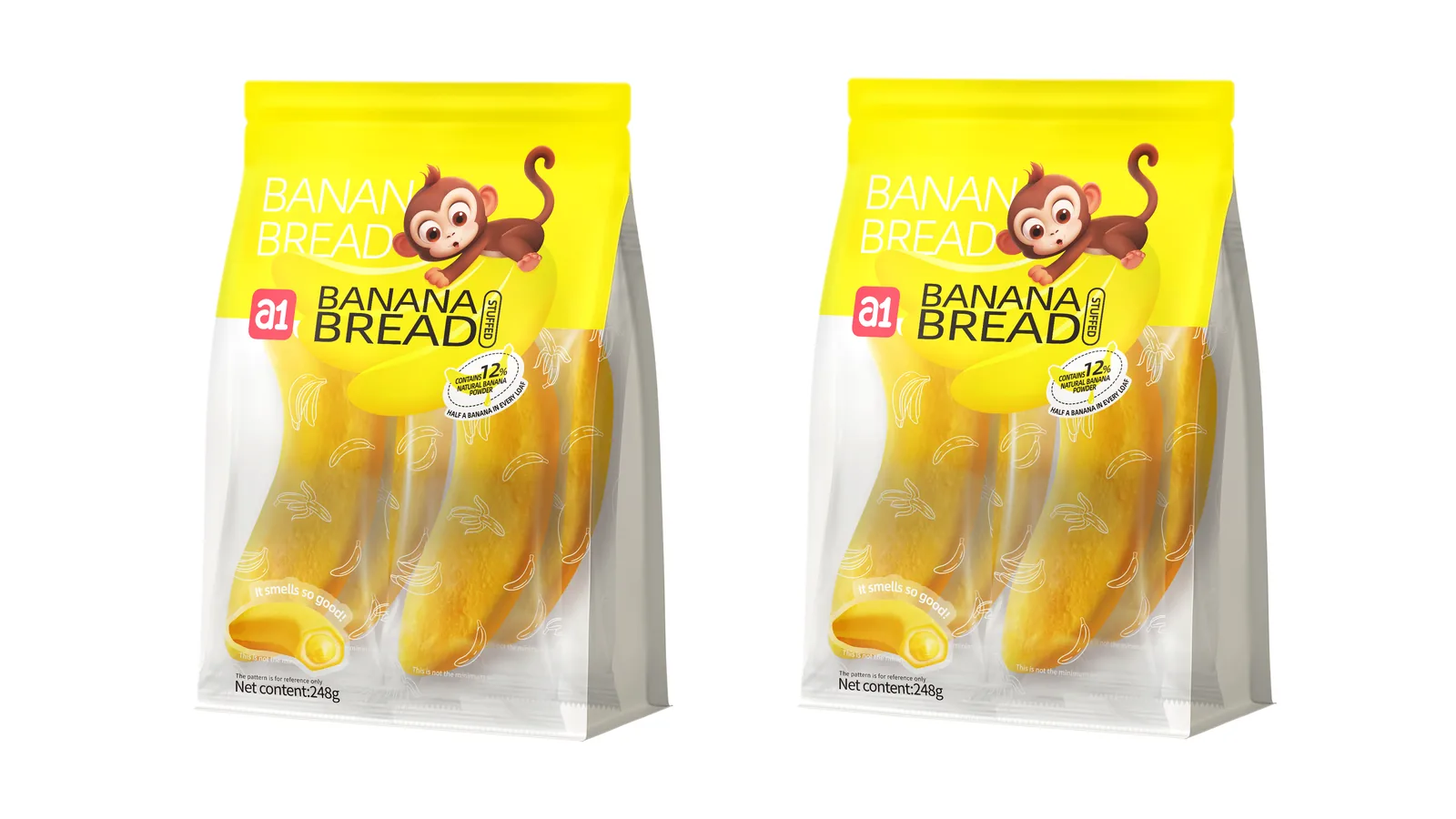 Emballage export du pain à la banane a1 avec étiquette en anglais