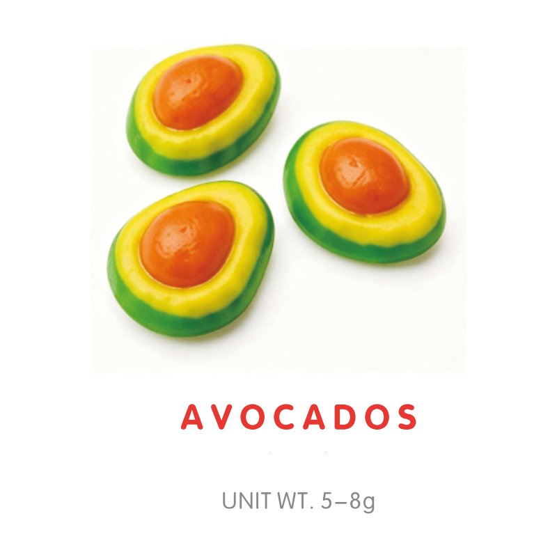 Bonbon Gummy en Forme d'Avocat