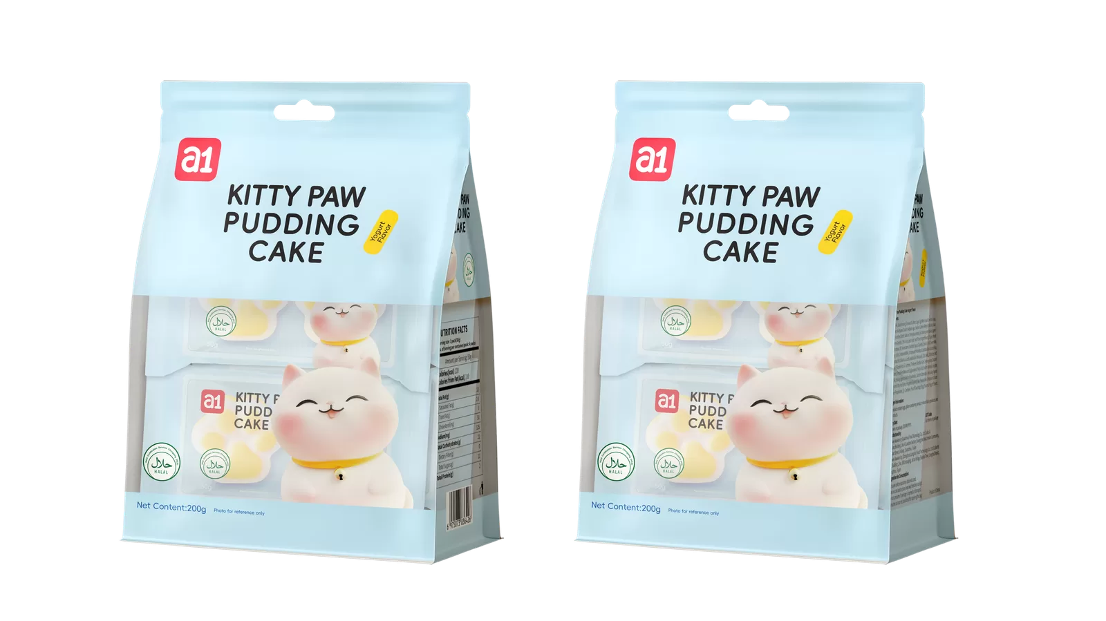 Emballage export du gâteau pudding patte de chat a1 parfum yaourt