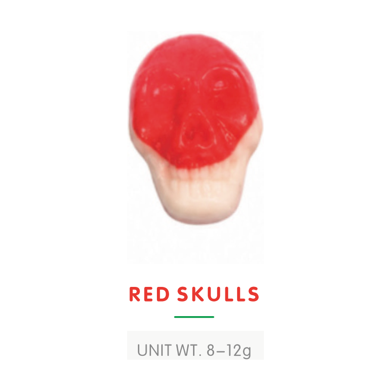 Bonbon Gummy Crâne Rouge d'Halloween