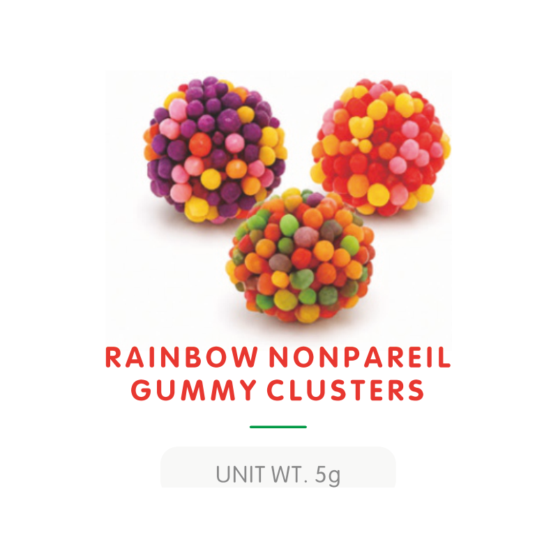 Grappes Gummy Nonpareil Arc-en-Ciel S