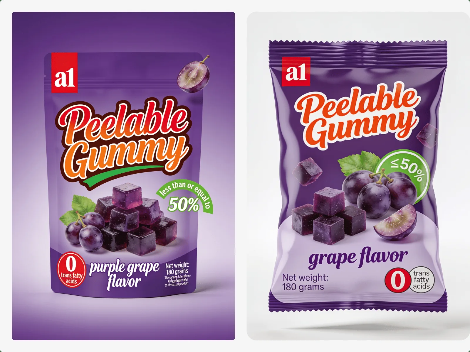 Gomme pelable au raisin violet, 180 g