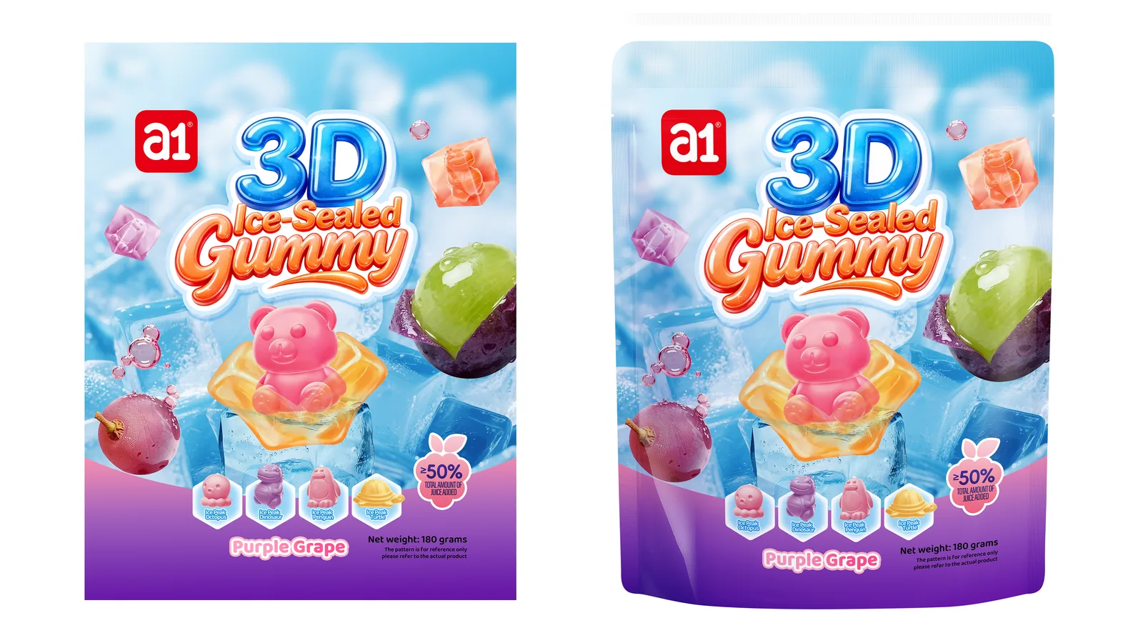 concept de gomme 3D scellée a1 — une figurine animale scellée dans le bonbon, le pitch de quatre secondes qu'exige un facing