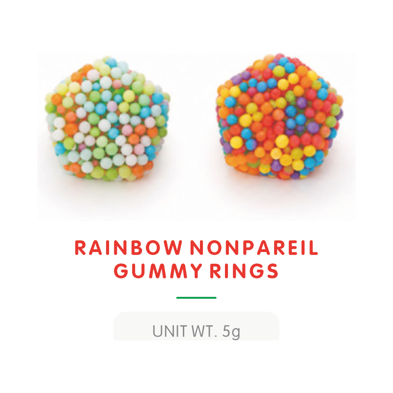 Anneaux Gummy Nonpareil Arc-en-Ciel S
