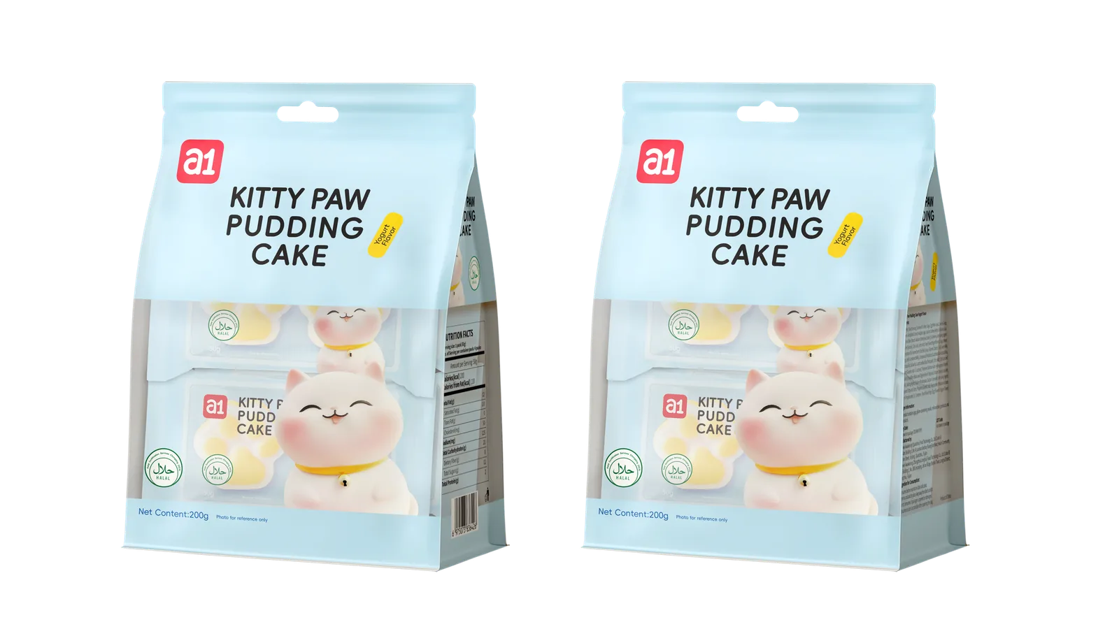a1 gâteau pudding en forme de patte, saveur yaourt : le type de format qui remplit un emplacement coffret ou multipack