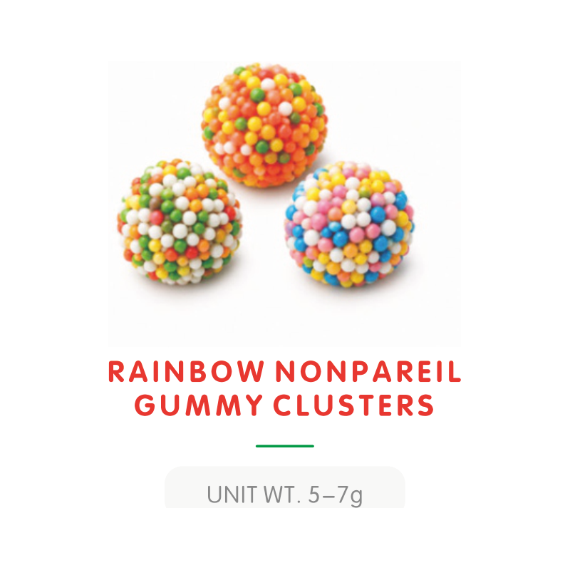 Grappes Gummy Nonpareil Arc-en-Ciel