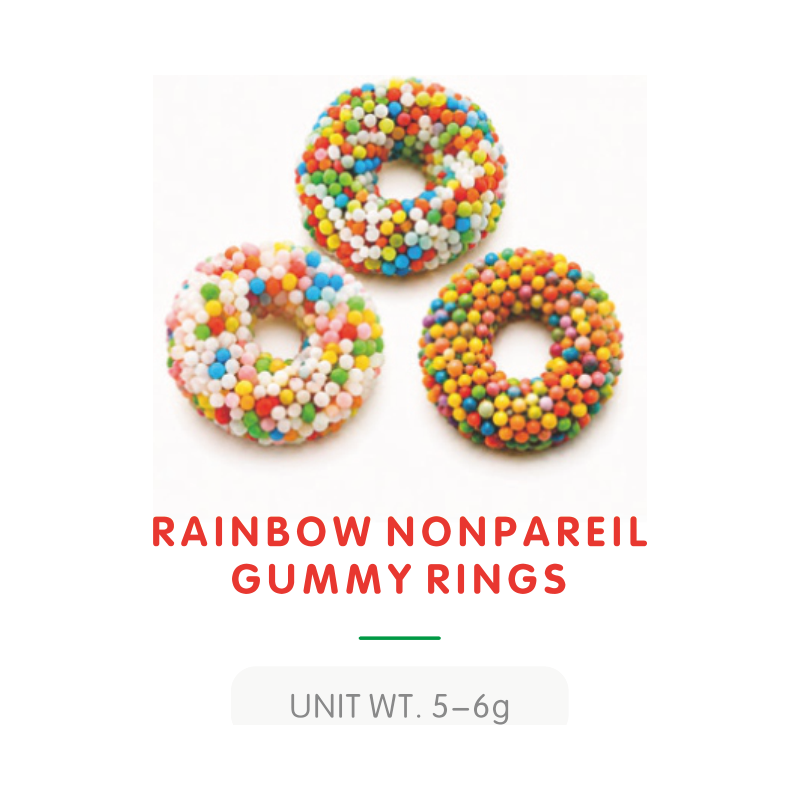 Anneaux Gummy Nonpareil Arc-en-Ciel