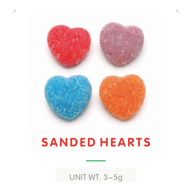Bonbons Gummy Cœurs Enrobés de Sucre Assortis