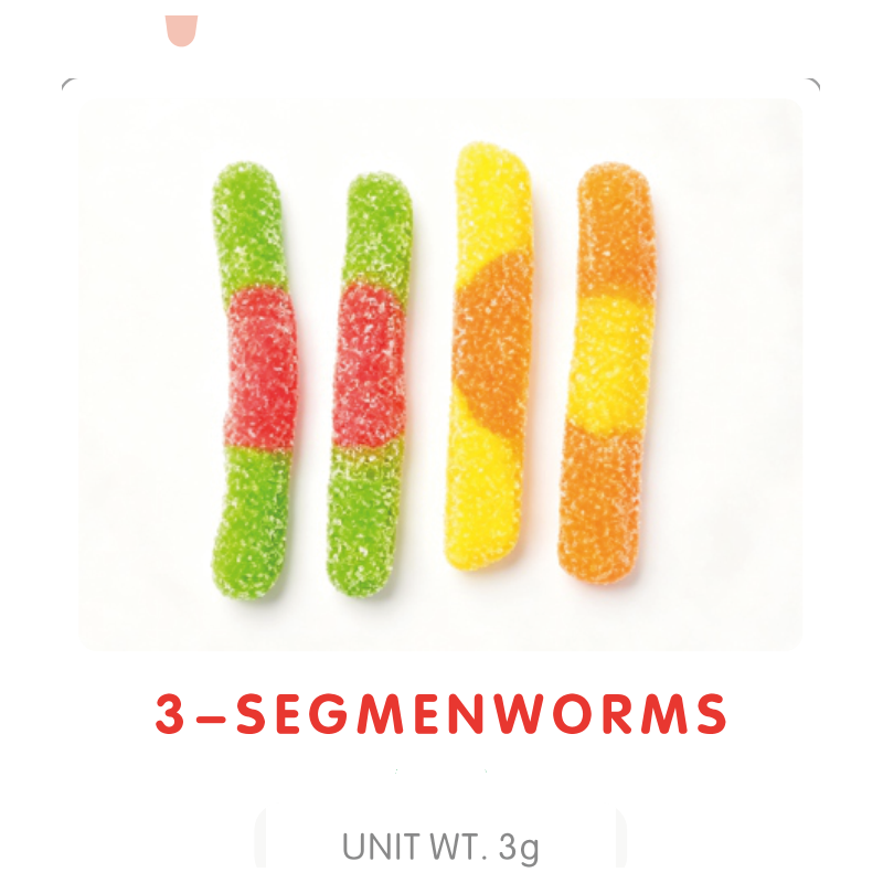 Bonbon Gummy Ver à Trois Segments