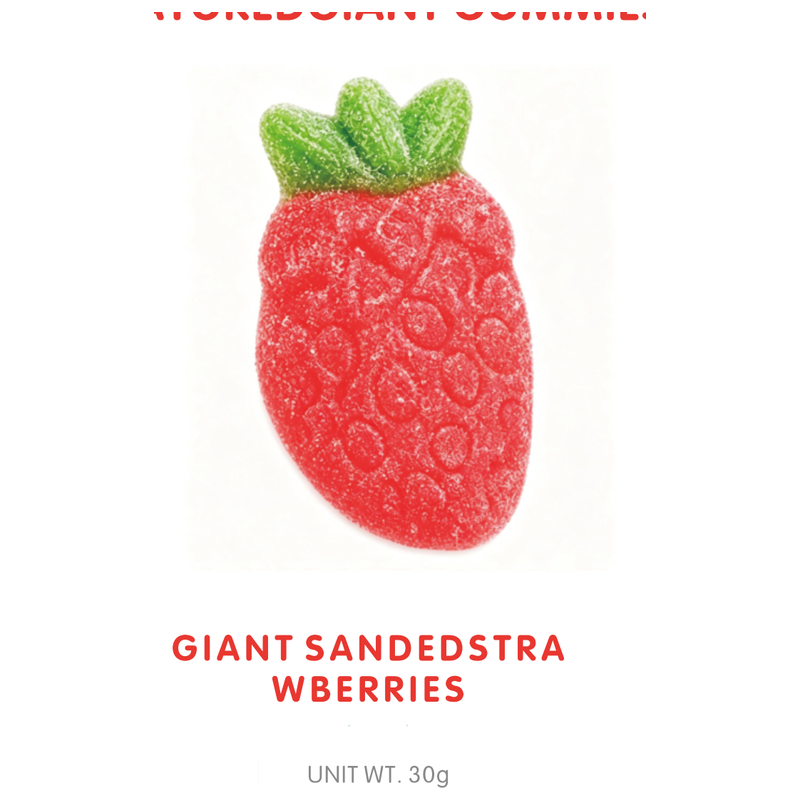 Bonbon Gummy Géant Fraise Enrobé de Sucre